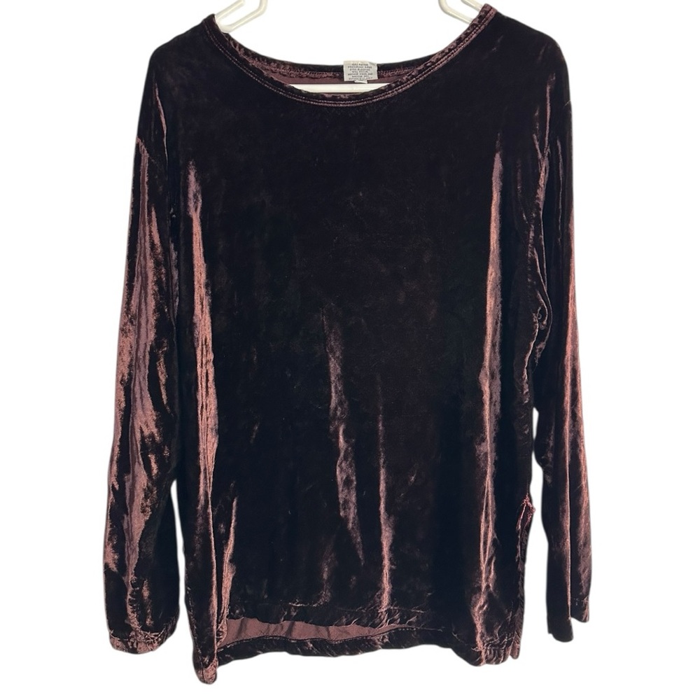Cp Shades‎ Brown Velvet Velour 100% Rayon Blouse Size Small 
Boho Lagenlook Flaw